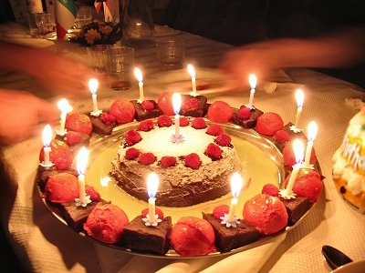 Happy birthday cake candles night